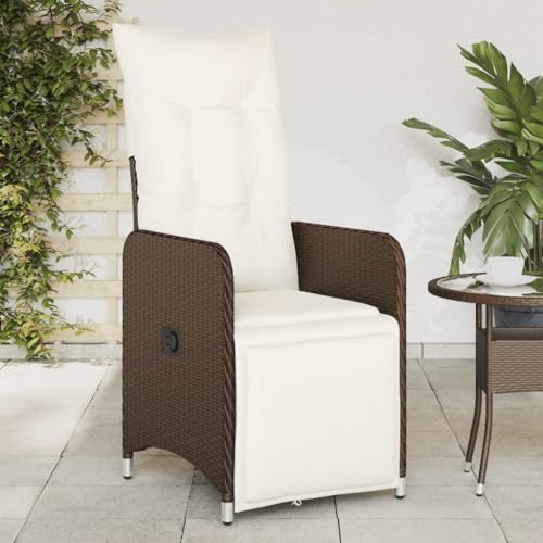 ZQQLVOO Gartensessel Verstellbar mit Kissen Braun Poly Rattan Sitzmöbel für den Garten Gartenbestuhlung for Patio Garden ZQQLVOO Gartensessel Verstellbar mit Kissen Braun Poly Rattan Sitzmöbel für den Garten Gartenbestuhlung for Patio Garden von ZQQLVOO
