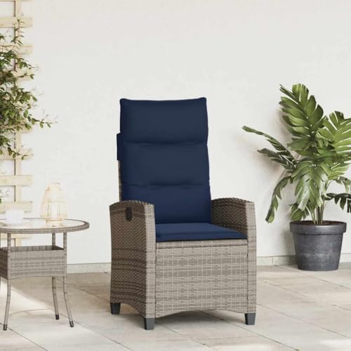 ZQQLVOO Gartensessel mit Beistelltisch Verstellbar Grau Poly Rattan Balkonstühle Gartenbestuhlung for Balcony Deck ZQQLVOO Gartensessel mit Beistelltisch Verstellbar Grau Poly Rattan Balkonstühle Gartenbestuhlung for Balcony Deck von ZQQLVOO