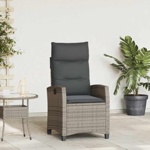 ZQQLVOO Gartensessel mit Beistelltisch Verstellbar Grau Poly Rattan Terrassenmöbel Sitzmöglichkeiten im Freien for Lawn Deck ZQQLVOO Gartensessel mit Beistelltisch Verstellbar Grau Poly Rattan Terrassenmöbel Sitzmöglichkeiten im Freien for Lawn Deck von ZQQLVOO