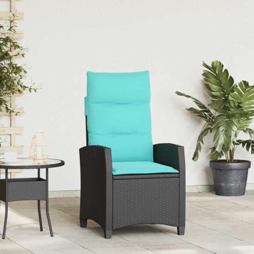 ZQQLVOO Gartensessel mit Beistelltisch Verstellbar Schwarz Poly Rattan Gartenmöbelstühle Gartenmöbel for Patio Outdoor ZQQLVOO Gartensessel mit Beistelltisch Verstellbar Schwarz Poly Rattan Gartenmöbelstühle Gartenmöbel for Patio Outdoor von ZQQLVOO