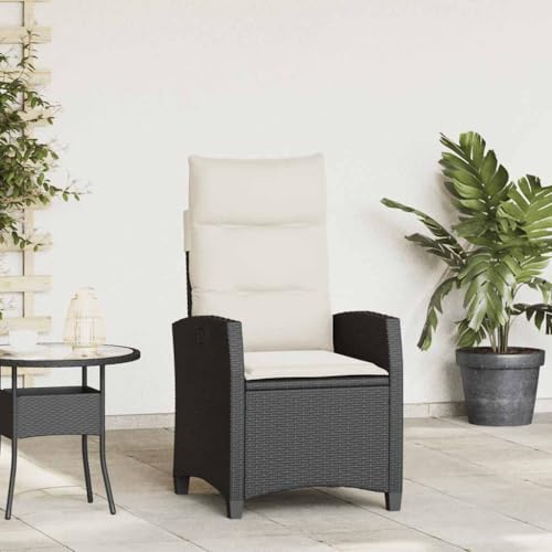 ZQQLVOO Gartensessel mit Beistelltisch Verstellbar Schwarz Poly Rattan Gartenmöbelstühle Sitzmöglichkeiten im Freien for Deck Lawn ZQQLVOO Gartensessel mit Beistelltisch Verstellbar Schwarz Poly Rattan Gartenmöbelstühle Sitzmöglichkeiten im Freien for Deck Lawn von ZQQLVOO