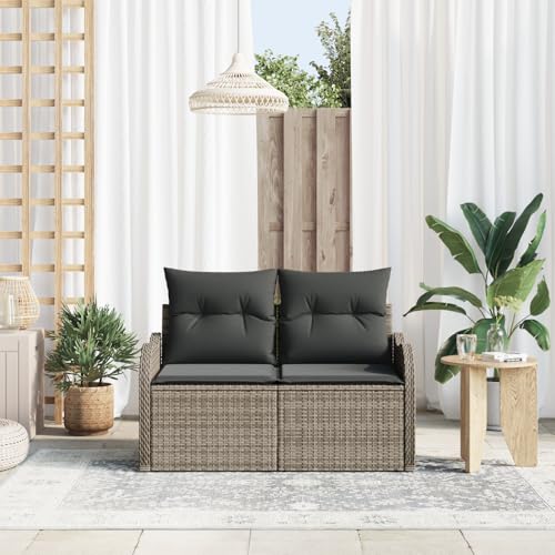 ZQQLVOO Gartensofa 2-Sitzer mit Stauraum und Kissen Grau Poly Rattan “区分 for 室内 ZQQLVOO Gartensofa 2-Sitzer mit Stauraum und Kissen Grau Poly Rattan “区分 for 室内 von ZQQLVOO
