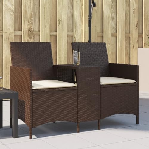 ZQQLVOO Gartensofa 2-Sitzer mit Tisch und Kissen Braun Poly Rattan 使用逗号” for 卧室 ZQQLVOO Gartensofa 2-Sitzer mit Tisch und Kissen Braun Poly Rattan 使用逗号” for 卧室 von ZQQLVOO