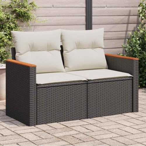 ZQQLVOO Gartensofa mit Kissen 2-Sitzer Schwarz Poly Rattan “区分 for 室外 ZQQLVOO Gartensofa mit Kissen 2-Sitzer Schwarz Poly Rattan “区分 for 室外 von ZQQLVOO