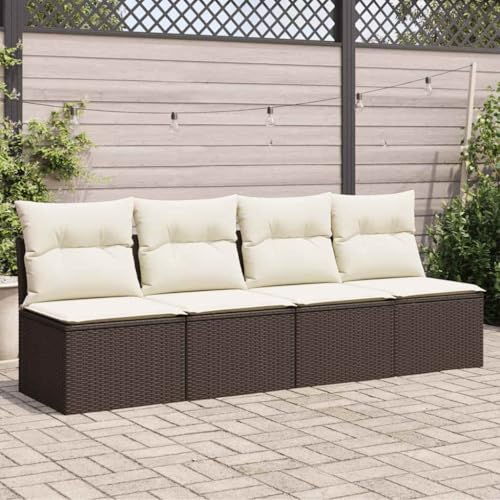 ZQQLVOO Gartensofa mit Kissen 4-Sitzer Braun Poly Rattan 使用逗号” for 办公室 ZQQLVOO Gartensofa mit Kissen 4-Sitzer Braun Poly Rattan 使用逗号” for 办公室 von ZQQLVOO