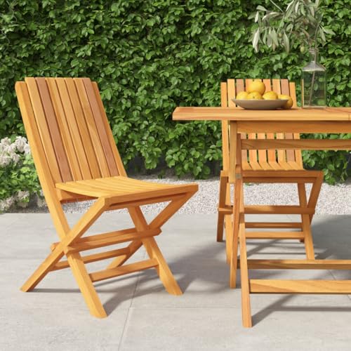 ZQQLVOO Gartenstühle 2 STK. Klappbar 47x47x89 cm Massivholz Teak Sitzmöglichkeiten im Freien Gartenmöbelstühle for Outdoor Lawn von ZQQLVOO