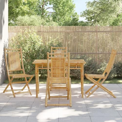 ZQQLVOO Gartenstühle 4 STK. Klappbar 46x66x99 cm Bambus Sitzmöbel für den Garten Terrassenmöbel for Patio Balcony von ZQQLVOO