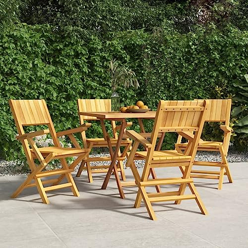 ZQQLVOO Gartenstühle 4 STK. Klappbar 55x61x90 cm Massivholz Teak Balkonmöbel Balkonstühle for Patio Deck von ZQQLVOO