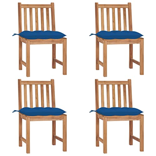 ZQQLVOO Gartenstühle 4 STK. mit Kissen Massivholz Teak Balkonmöbel Gartenbestuhlung for Outdoor Deck ZQQLVOO Gartenstühle 4 STK. mit Kissen Massivholz Teak Balkonmöbel Gartenbestuhlung for Outdoor Deck von ZQQLVOO