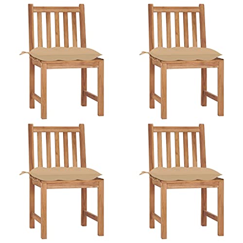ZQQLVOO Gartenstühle 4 STK. mit Kissen Massivholz Teak Gartenbestuhlung Balkonmöbel for Balcony Outdoor ZQQLVOO Gartenstühle 4 STK. mit Kissen Massivholz Teak Gartenbestuhlung Balkonmöbel for Balcony Outdoor von ZQQLVOO