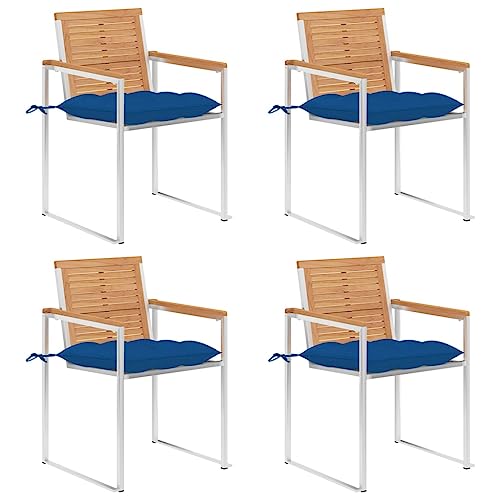 ZQQLVOO Gartenstühle 4 STK. mit Kissen Massivholz Teak Gartenbestuhlung Balkonstühle for Garden Balcony ZQQLVOO Gartenstühle 4 STK. mit Kissen Massivholz Teak Gartenbestuhlung Balkonstühle for Garden Balcony von ZQQLVOO