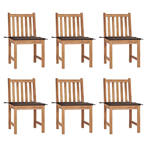 ZQQLVOO Gartenstühle 6 STK. mit Kissen Massivholz Teak Outdoor-Stühle Gartenmöbel for Outdoor Patio ZQQLVOO Gartenstühle 6 STK. mit Kissen Massivholz Teak Outdoor-Stühle Gartenmöbel for Outdoor Patio von ZQQLVOO