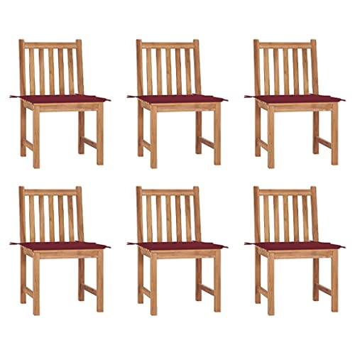 ZQQLVOO Gartenstühle 6 STK. mit Kissen Massivholz Teak Outdoor-Stühle Sitzmöglichkeiten im Freien for Lawn Deck ZQQLVOO Gartenstühle 6 STK. mit Kissen Massivholz Teak Outdoor-Stühle Sitzmöglichkeiten im Freien for Lawn Deck von ZQQLVOO