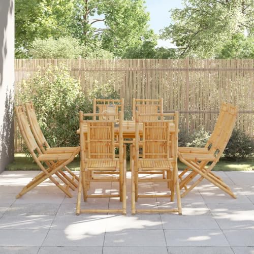 ZQQLVOO Gartenstühle 8 STK. Klappbar 46x66x99 cm Bambus Gartenbestuhlung Gartenmöbel for Lawn Deck von ZQQLVOO