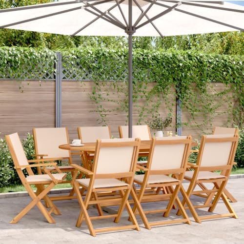 ZQQLVOO Gartenstühle 8 STK. Klappbar Beige Stoff und Massivholz Sitzmöglichkeiten im Freien Outdoor-Stühle for Patio Deck ZQQLVOO Gartenstühle 8 STK. Klappbar Beige Stoff und Massivholz Sitzmöglichkeiten im Freien Outdoor-Stühle for Patio Deck von ZQQLVOO