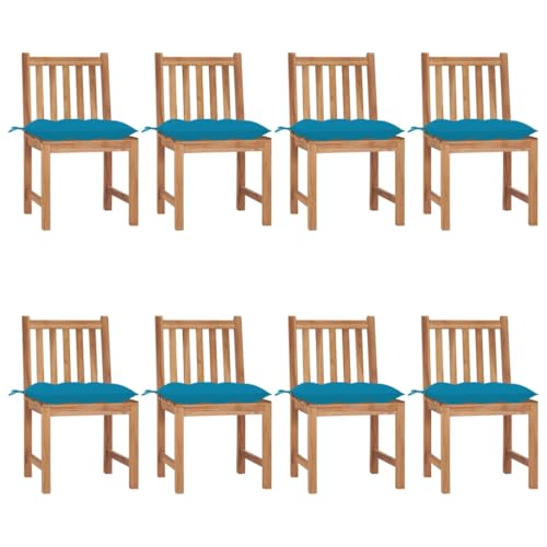 ZQQLVOO Gartenstühle 8 STK. mit Kissen Massivholz Teak Gartenmöbel Balkonstühle for Balcony Garden von ZQQLVOO