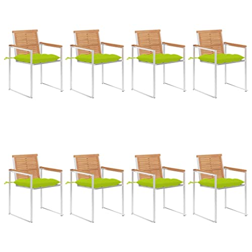 ZQQLVOO Gartenstühle 8 STK. mit Kissen Massivholz Teak Outdoor-Stühle Gartenmöbelstühle for Lawn Outdoor ZQQLVOO Gartenstühle 8 STK. mit Kissen Massivholz Teak Outdoor-Stühle Gartenmöbelstühle for Lawn Outdoor von ZQQLVOO