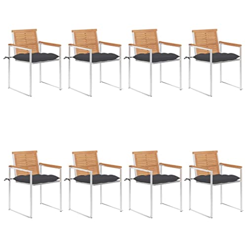 ZQQLVOO Gartenstühle 8 STK. mit Kissen Massivholz Teak Sitzmöbel für den Garten Gartenmöbel for Outdoor Lawn ZQQLVOO Gartenstühle 8 STK. mit Kissen Massivholz Teak Sitzmöbel für den Garten Gartenmöbel for Outdoor Lawn von ZQQLVOO