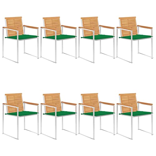 ZQQLVOO Gartenstühle 8 STK. mit Kissen Massivholz Teak Sitzmöbel für den Garten Outdoor-Stühle for Outdoor Garden von ZQQLVOO