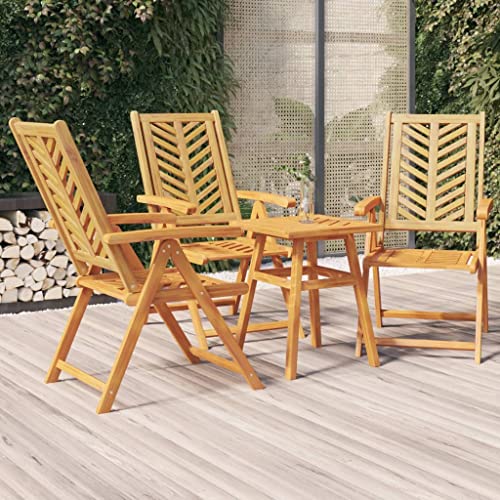 ZQQLVOO Gartenstühle Verstellbar 3 STK. Massivholz Akazie Gartenbestuhlung Sitzgelegenheiten für den Garten for Lawn Patio ZQQLVOO Gartenstühle Verstellbar 3 STK. Massivholz Akazie Gartenbestuhlung Sitzgelegenheiten für den Garten for Lawn Patio von ZQQLVOO