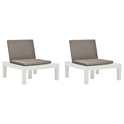 ZQQLVOO Gartenstühle mit Auflagen 2 STK. Kunststoff Weiß Gartenbestuhlung Gartenmöbelstühle for Patio Outdoor ZQQLVOO Gartenstühle mit Auflagen 2 STK. Kunststoff Weiß Gartenbestuhlung Gartenmöbelstühle for Patio Outdoor von ZQQLVOO