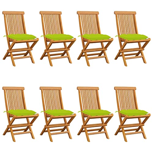 ZQQLVOO Gartenstühle mit Hellgrünen Kissen 8 STK. Massivholz Teak Sitzmöglichkeiten im Freien Sitzgelegenheiten für den Garten for Deck Outdoor ZQQLVOO Gartenstühle mit Hellgrünen Kissen 8 STK. Massivholz Teak Sitzmöglichkeiten im Freien Sitzgelegenheiten für den Garten for Deck Outdoor von ZQQLVOO