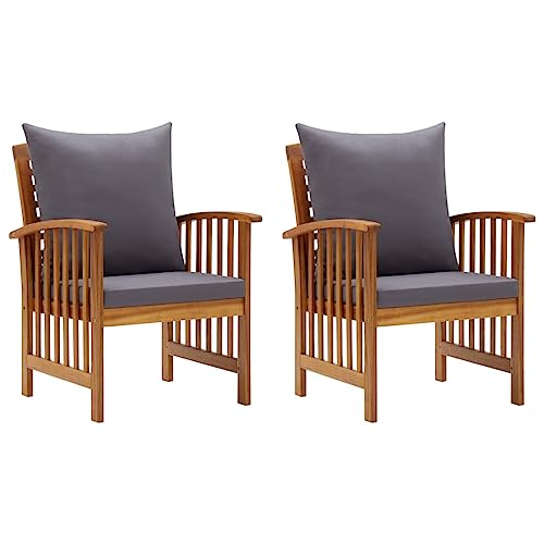 ZQQLVOO Gartenstühle mit Kissen 2 STK. Akazie Massivholz Balkonmöbel Sitzmöglichkeiten im Freien for Balcony Lawn ZQQLVOO Gartenstühle mit Kissen 2 STK. Akazie Massivholz Balkonmöbel Sitzmöglichkeiten im Freien for Balcony Lawn von ZQQLVOO