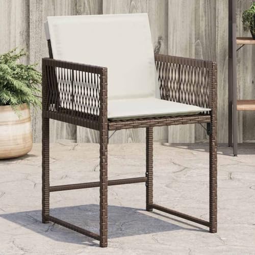 ZQQLVOO Gartenstühle mit Kissen 4 STK. Braun Poly Rattan Gartenbestuhlung Gartenmöbel for Deck Outdoor ZQQLVOO Gartenstühle mit Kissen 4 STK. Braun Poly Rattan Gartenbestuhlung Gartenmöbel for Deck Outdoor von ZQQLVOO