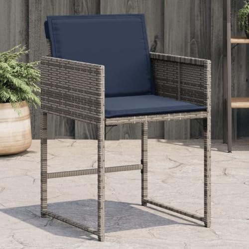 ZQQLVOO Gartenstühle mit Kissen 4 STK. Grau Poly Rattan Gartenmöbelstühle Sitzmöbel für den Garten for Patio Balcony ZQQLVOO Gartenstühle mit Kissen 4 STK. Grau Poly Rattan Gartenmöbelstühle Sitzmöbel für den Garten for Patio Balcony von ZQQLVOO