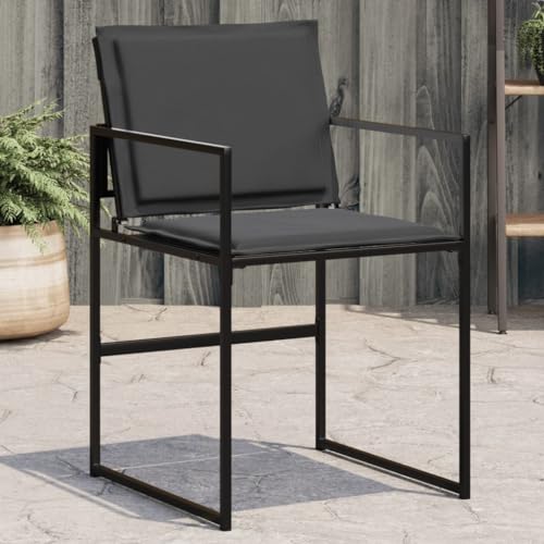 ZQQLVOO Gartenstühle mit Kissen 4 STK. Schwarz Stahl und Textilene Balkonmöbel Outdoor-Stühle for Garden Balcony ZQQLVOO Gartenstühle mit Kissen 4 STK. Schwarz Stahl und Textilene Balkonmöbel Outdoor-Stühle for Garden Balcony von ZQQLVOO