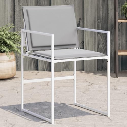 ZQQLVOO Gartenstühle mit Kissen 4 STK. Weiß Stahl und Textilene Balkonstühle Sitzmöbel für den Garten for Deck Outdoor ZQQLVOO Gartenstühle mit Kissen 4 STK. Weiß Stahl und Textilene Balkonstühle Sitzmöbel für den Garten for Deck Outdoor von ZQQLVOO