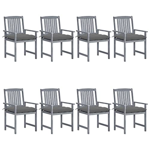 ZQQLVOO Gartenstühle mit Kissen 8 STK. Massivholz Akazie Grau Gartenbestuhlung Gartenmöbel for Outdoor Garden ZQQLVOO Gartenstühle mit Kissen 8 STK. Massivholz Akazie Grau Gartenbestuhlung Gartenmöbel for Outdoor Garden von ZQQLVOO