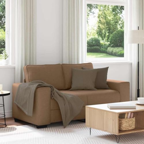 ZQQLVOO Gemütliches 2-Sitzer Sofa mit Polsterung aus strapazierfähigem Polyestergewebe, Breiten Armlehnen und robustem Holz-Metall-Gestell für Wohnzimmer, Büro oder Gästezimmer ZQQLVOO Gemütliches 2-Sitzer Sofa mit Polsterung aus strapazierfähigem Polyestergewebe, Breiten Armlehnen und robustem Holz-Metall-Gestell für Wohnzimmer, Büro oder Gästezimmer von ZQQLVOO