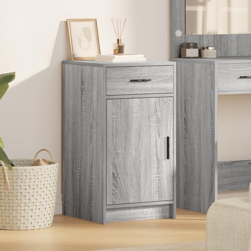 ZQQLVOO Grau Sonoma Sideboard Buffetschrank Kompakt mit 2 Fächern, 40x41 cm Stauraum Möbel für Esszimmer und Wohnbereich, Modernes Design mit Matter Textur von ZQQLVOO