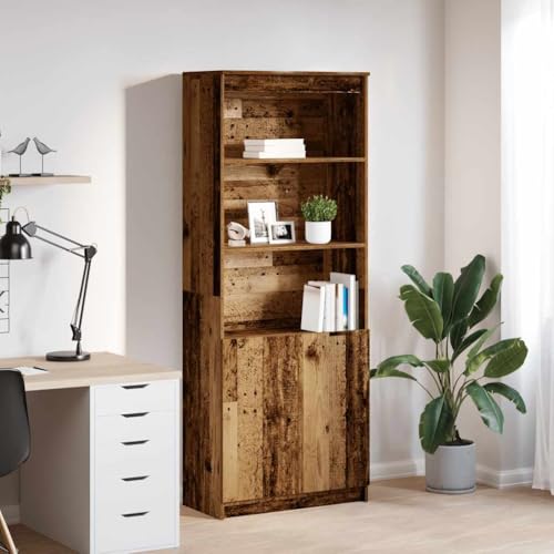 ZQQLVOO Highboard Altholz-Optik sideboards kommoden for Büro Innenraum 70x35x180 cm Holzwerkstoff von ZQQLVOO