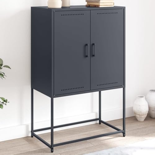 ZQQLVOO Highboard Anthrazit flurschrank gartenschrank for Wohnzimmer Innenraum 68,5x38,5x107 cm Stahl von ZQQLVOO