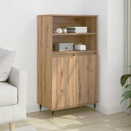 ZQQLVOO Highboard Artisan-Eiche flurschrank kommoden for Wohnzimmer Innenraum 60x36x110 cm Holzwerkstoff von ZQQLVOO