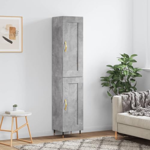 ZQQLVOO Highboard Betongrau flurschrank gartenschrank for Wohnzimmer Schlafzimmer 34,5x34x180 cm Holzwerkstoff von ZQQLVOO