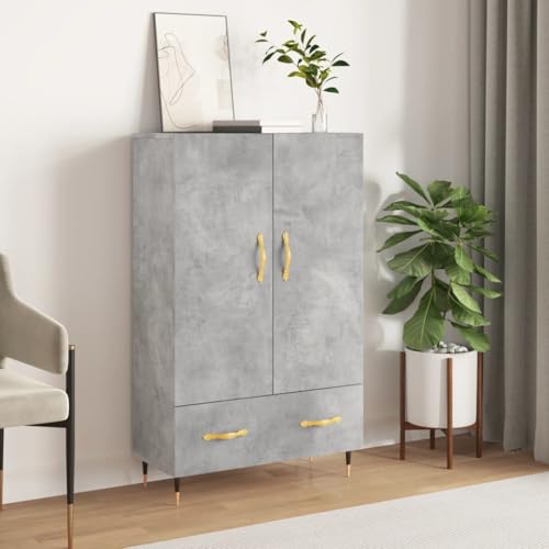 ZQQLVOO Highboard Betongrau gartenschrank flurschrank for Wohnzimmer Büro 69,5x31x115 cm Holzwerkstoff von ZQQLVOO