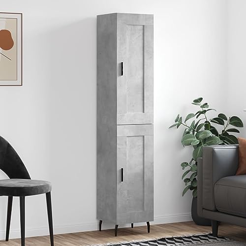 ZQQLVOO Highboard Betongrau kleiderschrank gartenschrank for Schlafzimmer Wohnzimmer 34,5x34x180 cm Holzwerkstoff von ZQQLVOO