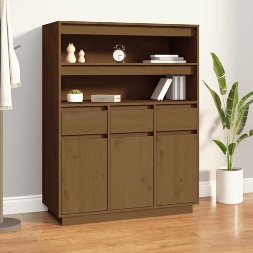 ZQQLVOO Highboard Honigbraun flurschrank gartenschrank for Innenraum Schlafzimmer 89x40x116,5 cm Massivholz Kiefer von ZQQLVOO