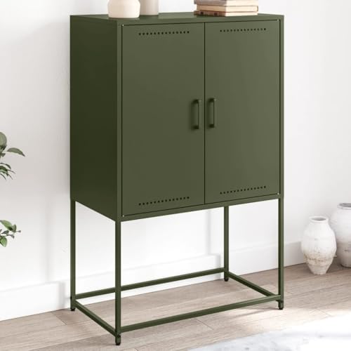 ZQQLVOO Highboard Olivgrün Schrank kommoden for Schlafzimmer Innenraum 68,5x38,5x107 cm Stahl von ZQQLVOO