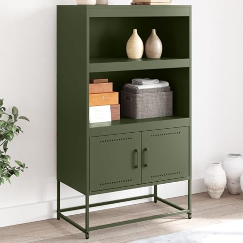 ZQQLVOO Highboard Olivgrün gartenschrank kleiderschrank for Schlafzimmer Innenraum 68,5x38,5x123,5 cm Stahl von ZQQLVOO