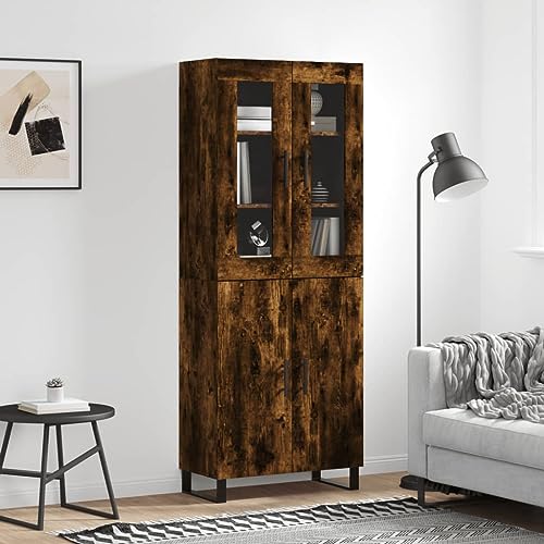 ZQQLVOO Highboard Räuchereiche sideboards kommoden for Schlafzimmer Wohnzimmer 69,5x34x180 cm Holzwerkstoff von ZQQLVOO