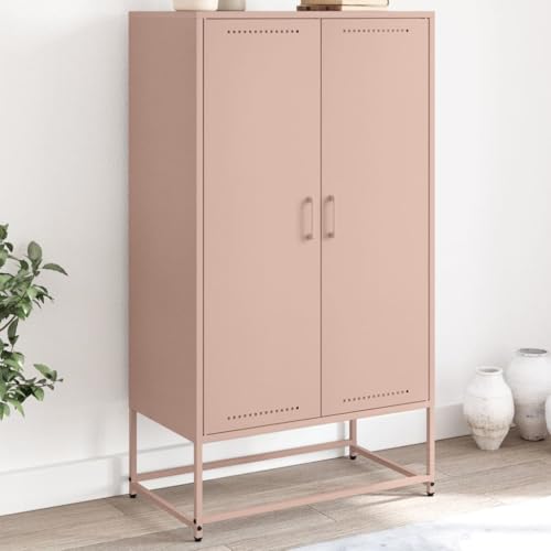 ZQQLVOO Highboard Rosa flurschrank Schrank for Wohnzimmer Büro 68,5x38,5x123,5 cm Stahl von ZQQLVOO