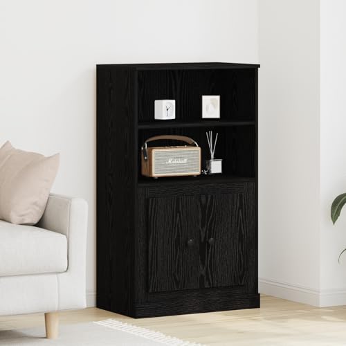 ZQQLVOO Highboard Schwarz Eiche Schrank kleiderschrank for Schlafzimmer Innenraum 60x35,5x103,5 cm Holzwerkstoff von ZQQLVOO