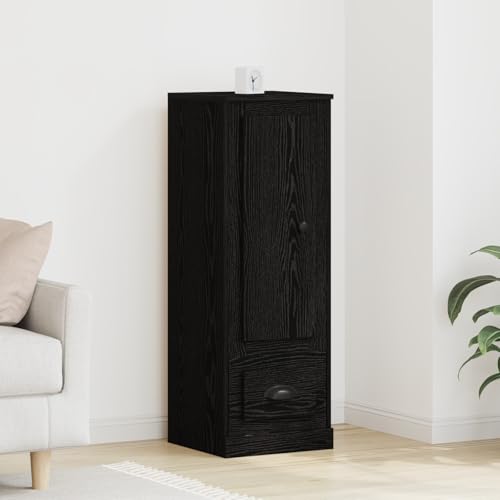ZQQLVOO Highboard Schwarz Eiche gartenschrank Schrank for Innenraum Wohnzimmer 36x35,5x103,5 cm Holzwerkstoff von ZQQLVOO