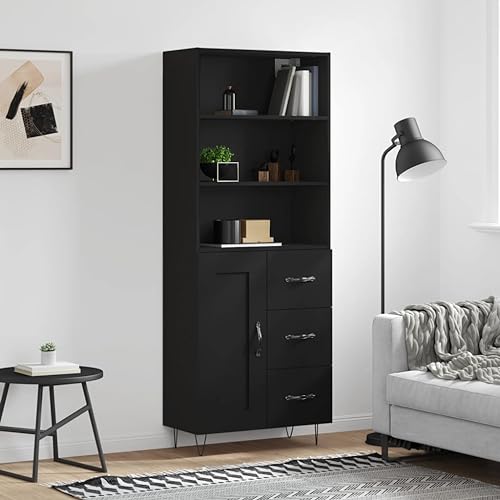 ZQQLVOO Highboard Schwarz gartenschrank Schrank for Schlafzimmer Wohnzimmer 69,5x34x180 cm Holzwerkstoff ZQQLVOO Highboard Schwarz gartenschrank Schrank for Schlafzimmer Wohnzimmer 69,5x34x180 cm Holzwerkstoff von ZQQLVOO