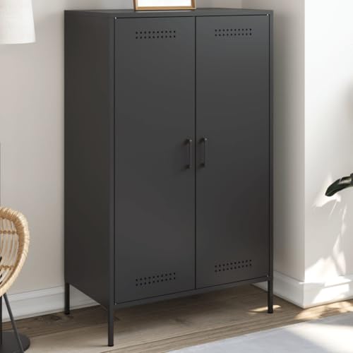 ZQQLVOO Highboard Schwarz gartenschrank sideboards for Wohnzimmer Büro 68x39x113 cm Stahl ZQQLVOO Highboard Schwarz gartenschrank sideboards for Wohnzimmer Büro 68x39x113 cm Stahl von ZQQLVOO