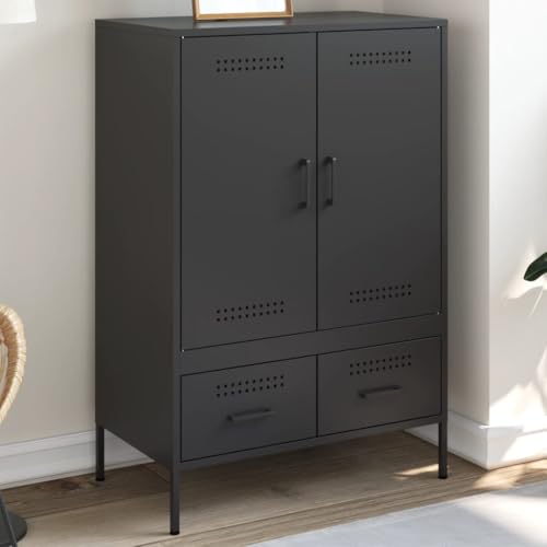 ZQQLVOO Highboard Schwarz kleiderschrank flurschrank for Wohnzimmer Innenraum 68x39x101,5 cm Stahl ZQQLVOO Highboard Schwarz kleiderschrank flurschrank for Wohnzimmer Innenraum 68x39x101,5 cm Stahl von ZQQLVOO